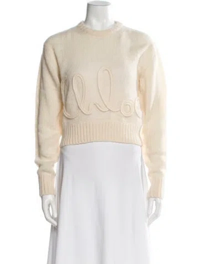 Pre-owned Chloé Alpaca Crew Neck Sweater W/ Tags In Neutral