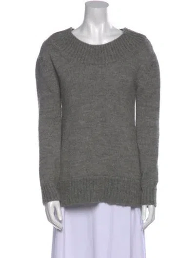 Pre-owned Chloé Alpaca Scoop Neck Sweater In Gray