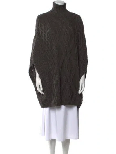 Pre-owned Chloé Alpaca Turtleneck Sweater In Green