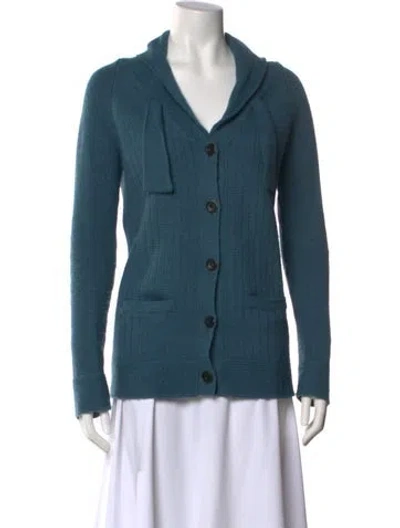 Pre-owned Chloé Alpaca V-neck Sweater In Blue