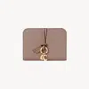 Chloé Portefeuille À Deux Volets Alphabet En Cuir Grainé Femme Rose Taille Onesize 100% Cuir De Veau In Brown