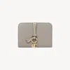 Chloé Alphabet Bifold Wallet In Grained Leather In Gray