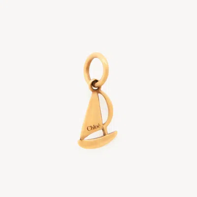 Chloé Alphabet Boat Charm In Brass In Gold