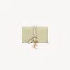 Chloé Alphabet Card Holder In Grained Leather In Green