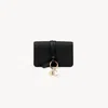 Chloé Mini Alphabet Tri-fold In Grained Leather In Black