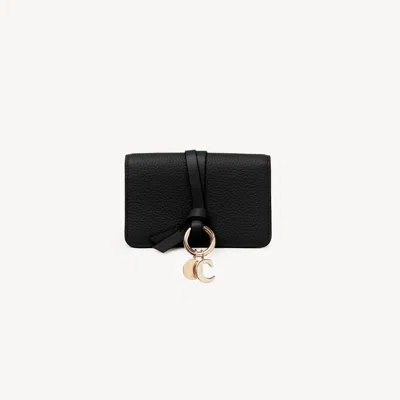 CHLOÉ ALPHABET CARD HOLDER IN GRAINED LEATHER