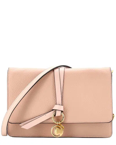 Chloé Alphabet Chain Clutch Bag Leather (authentic Pre-loved) In Pink