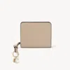 Chloé Alphabet Compact Wallet In Grained Leather Grey Size Onesize 100% Calf-skin Leather In Grey