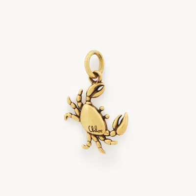 Chloé Alphabet Crab Charm In Brass Gold Size Onesize 100% Brass