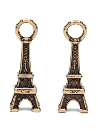 Chloé Alphabet Eiffel Tower Charm In Gold