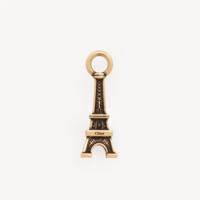 Chloé Alphabet Eiffel Tower Charm In Brass In Gold