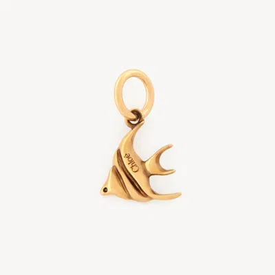 Chloé Alphabet Fish Charm In Brass In Gold