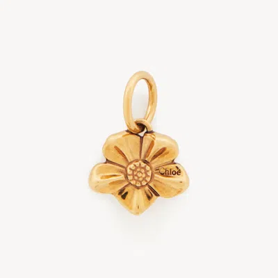 Chloé Alphabet Flower Charm In Brass In Gold