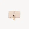 Chloé Alphabet Key Case In Grained Leather In Pink