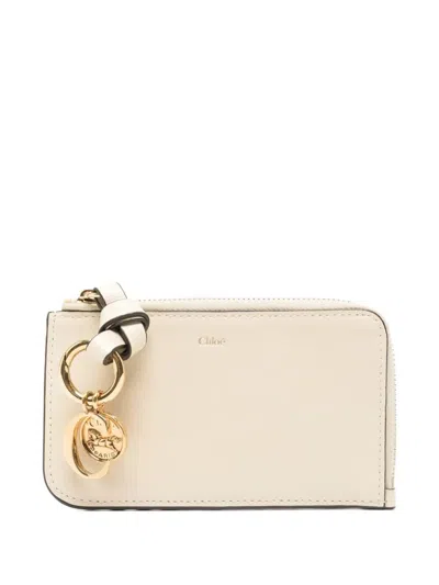 Chloé Alphabet-charm Wallet In Neutral