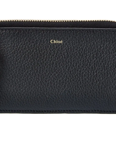 Chloé Alphabet Leather Card Case In Black