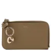 Chloé Chloe Alphabet Leather Card Case In Green