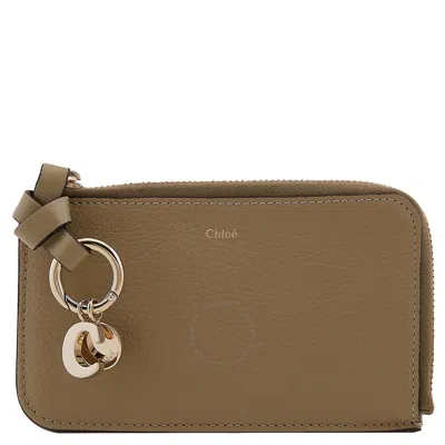 Chloé Chloe Alphabet Leather Card Case In Green