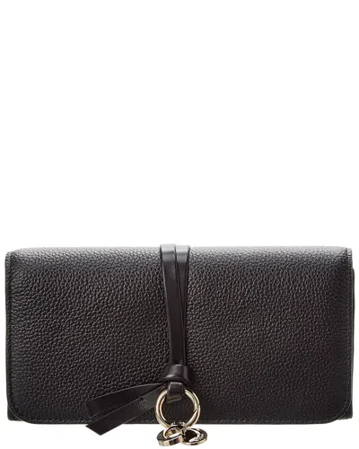 Chloé Alphabet Leather Continental Wallet In Black