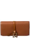Chloé Chloe Alphabet Leather Continental Wallet In Brown