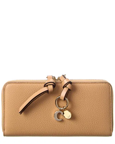 Chloé Alphabet Leather Continental Wallet In Brown