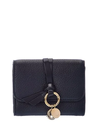 Chloé Alphabet Leather French Wallet In Black