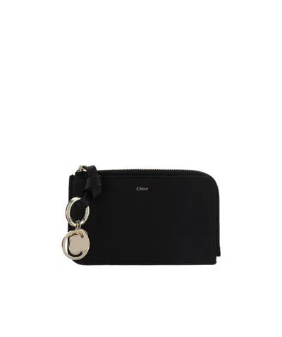 Chloé Alphabet Leather Purse In Black