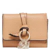 Chloé Chloe Alphabet Leather Tri-fold Wallet In Beige