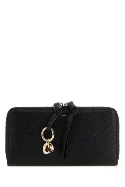 Chloé Alphabet Leather Wallet In Black