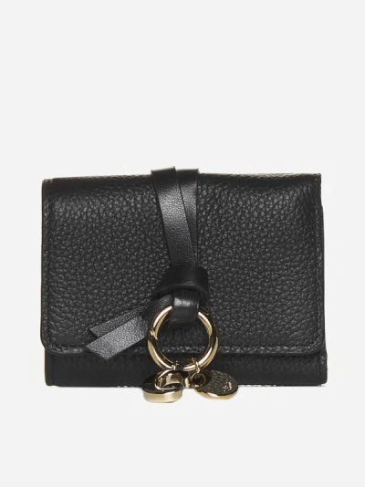 Chloé Alphabet Leather Wallet In Black