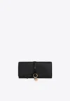 Chloé Alphabet Flap Wallet In Grained Leather In Black
