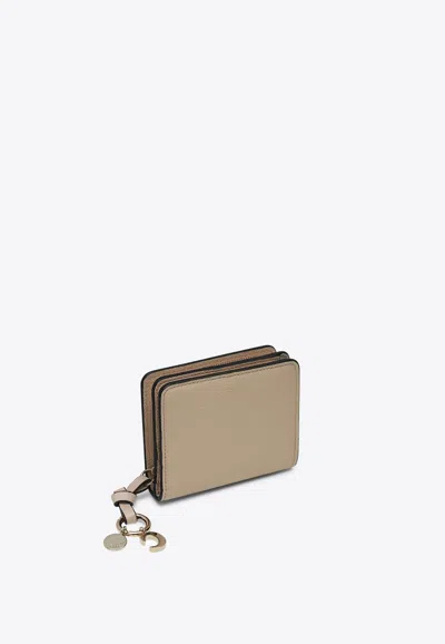 Chloé Alphabet Leather Wallet In Blush
