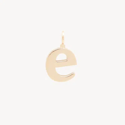 Chloé Alphabet Letter E Charm In Brass In Gold