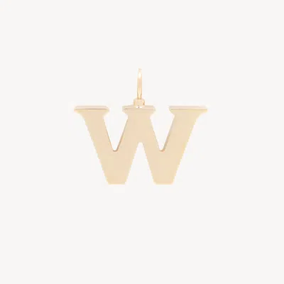 Chloé Alphabet Letter W Charm In Brass In Gold