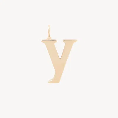 Chloé Alphabet Letter Y Charm In Brass In Gold