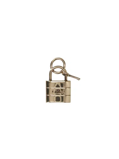 Chloé Alphabet Lock Charm In Neutral