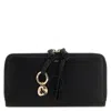 Chloé Chloe Alphabet Long Zipped Leather Wallet In Black