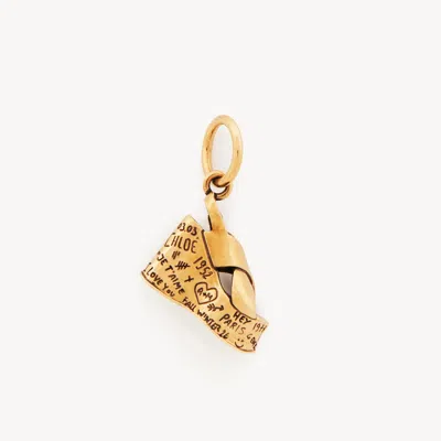 Chloé Alphabet Maxime Sandal Charm In Brass In Gold