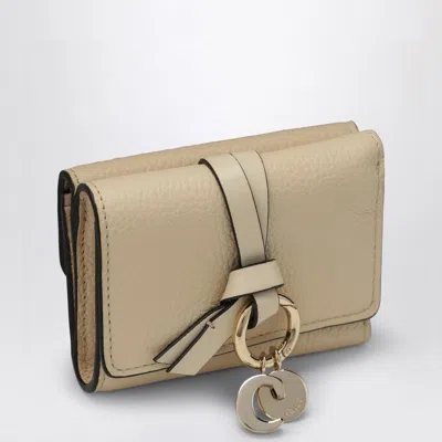 Chloé Chloe Alphabet Small Trifold Beige Wallet Women In Multicolor