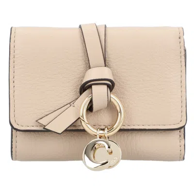 Chloé Alphabet Mini Trifold Wallet In Neutral