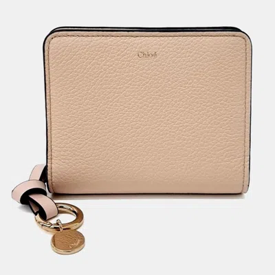 Pre-owned Chloé Alphabet Pink Leatherbifold Wallet