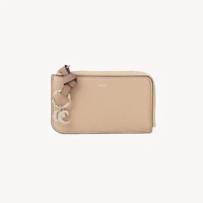 CHLOÉ ALPHABET PURSE IN GRAINED LEATHER BEIGE SIZE ONESIZE 100% CALF-SKIN LEATHER