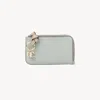 Chloé Alphabet Wallet In Grained Leather Blue Size Onesize 100% Calf-skin Leather