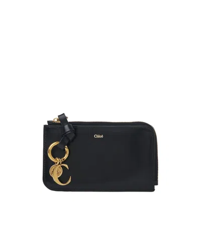 Chloé Alphabet Purse In Shiny Leather In Black
