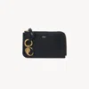 Chloé Alphabet Purse In Shiny Leather Black Size Onesize 100% Calf-skin Leather In Black