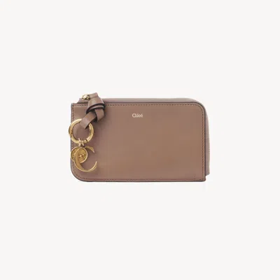 Chloé Alphabet Purse In Shiny Leather Pink Size Onesize 100% Calf-skin Leather In Brown