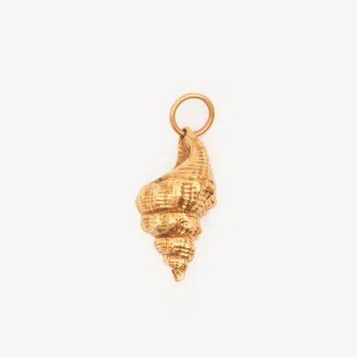 Chloé Alphabet Shell Charm In Brass In Gold