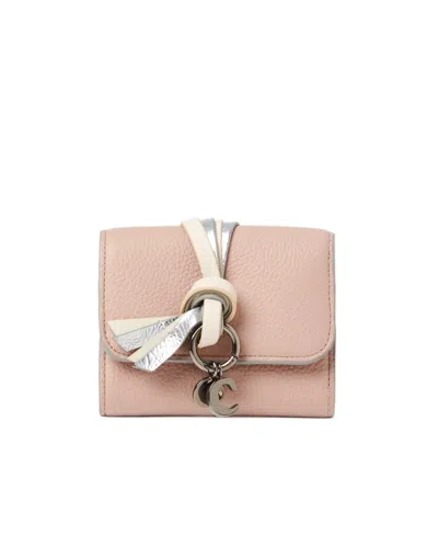 Chloé Alphabet Small Trifold Wallet In Nude