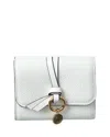 Chloé Alphabet Small Leather Trifold Wallet In White
