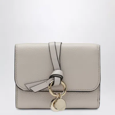 Chloé Alphabet Small Trifold Wallet In Light Grey In Gray